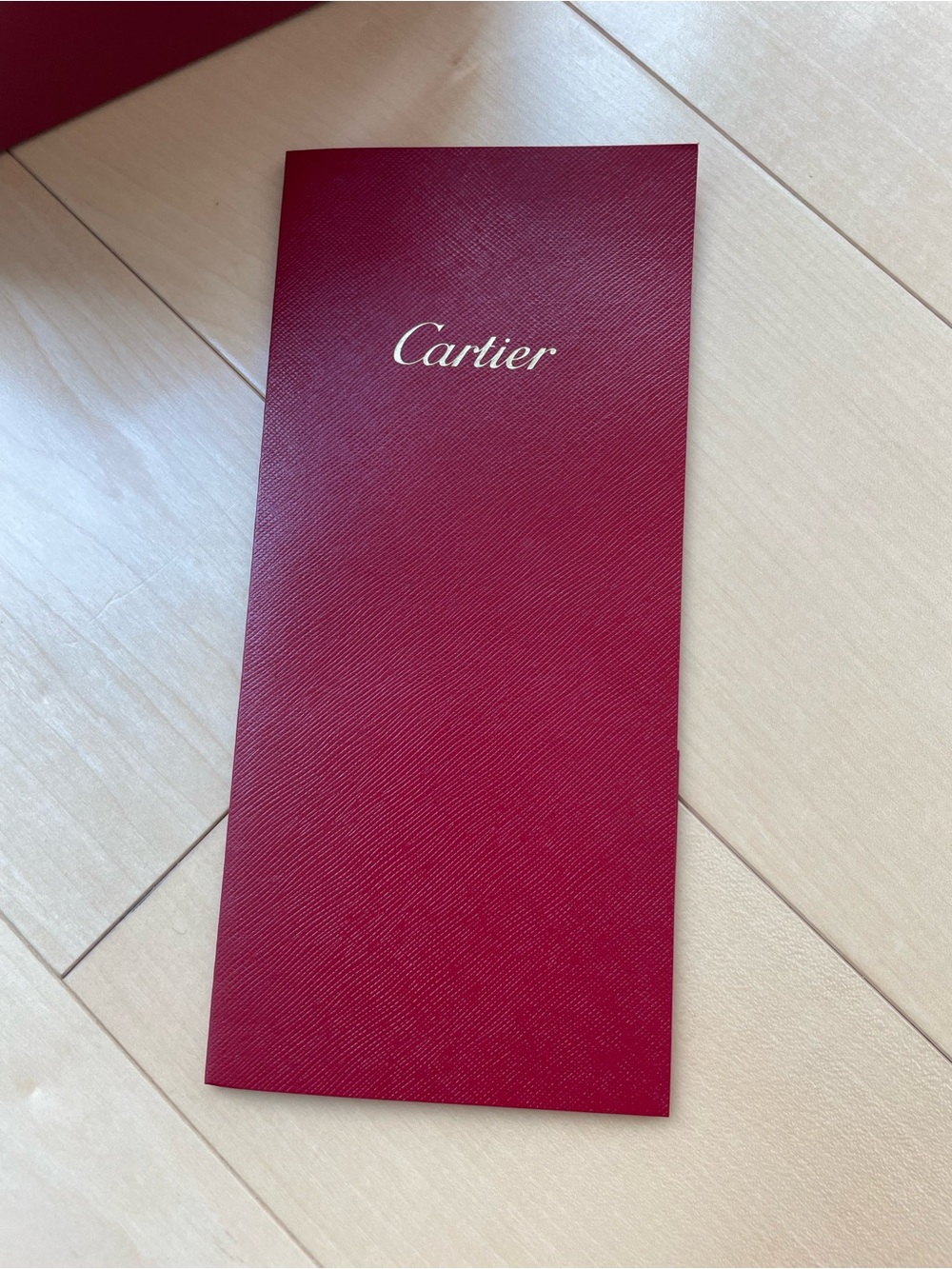 Cartier Gift Bag size 8" x 7" x 3" Red/Red Cord Handles And Receipt Envelope - Picture 8 of 16